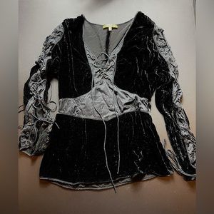 Sexy witchy silk and velvet corset style blouse